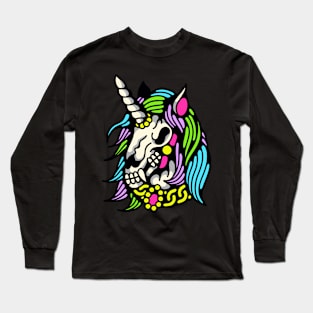 Skeleton horse rainbow Long Sleeve T-Shirt